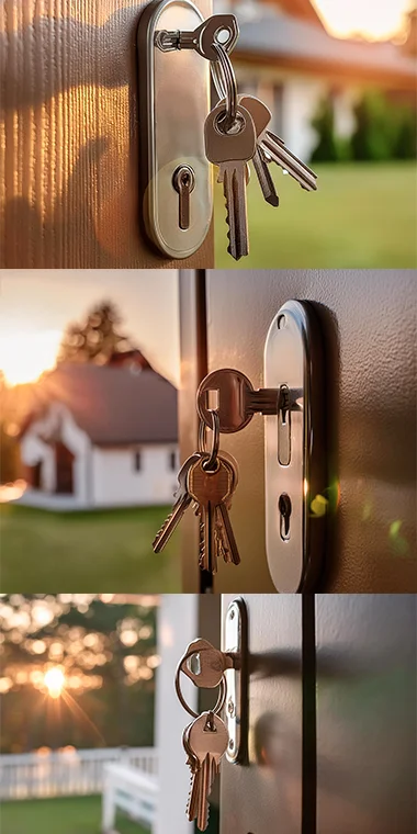 clés dans serrure de porte